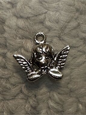 Silver Angel Wing Cherub Charm